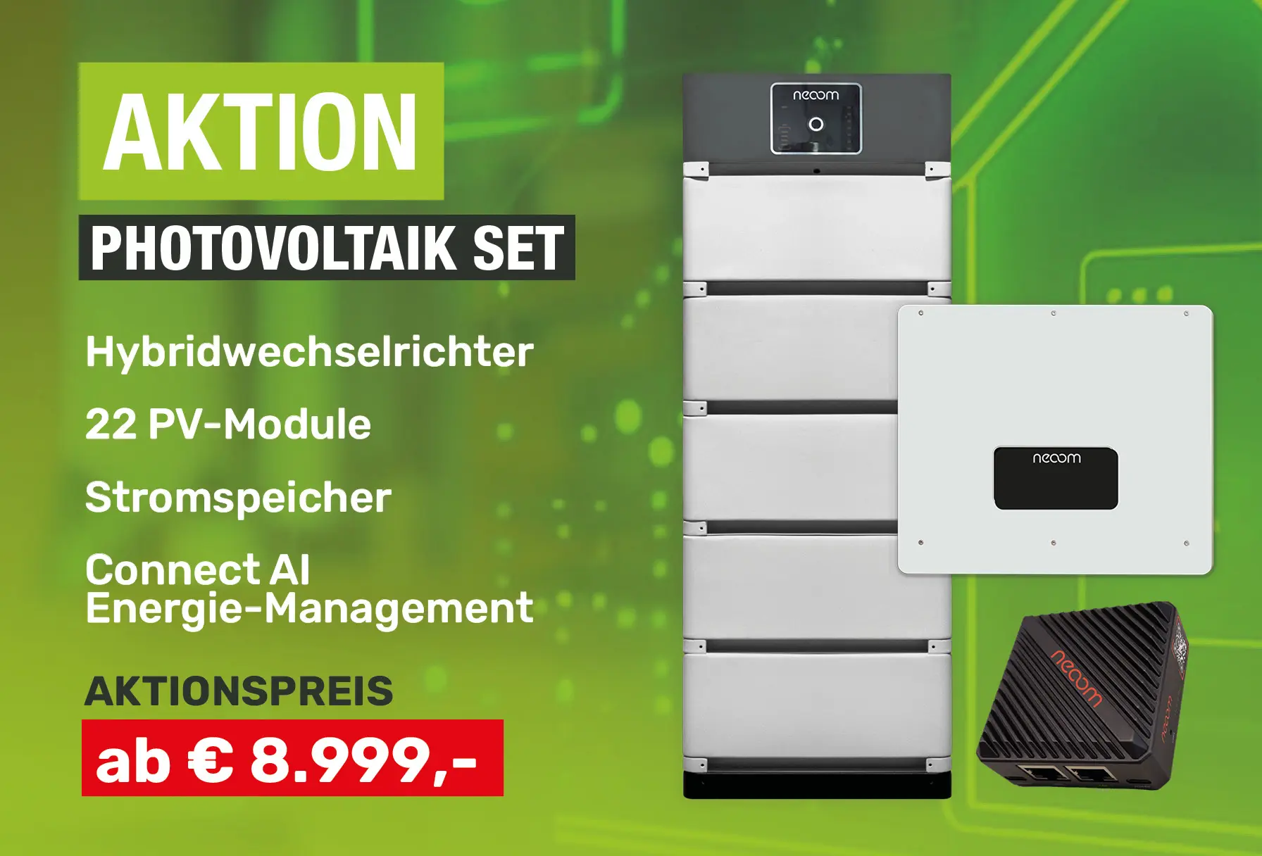 Photovoltaik-Set mit Module, Speicher und Energie-Management zum Aktionspreis